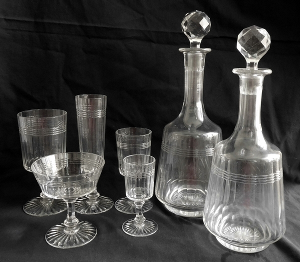 Baccarat crystal wine glass, Chicago pattern (luxury version) - 12.3cm