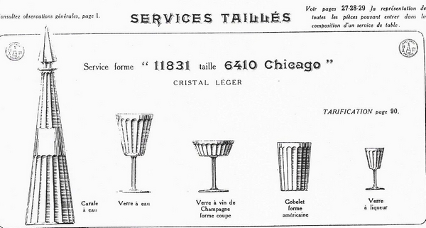 Verre à eau en cristal de Baccarat, modèle Chicago - 17,5cm