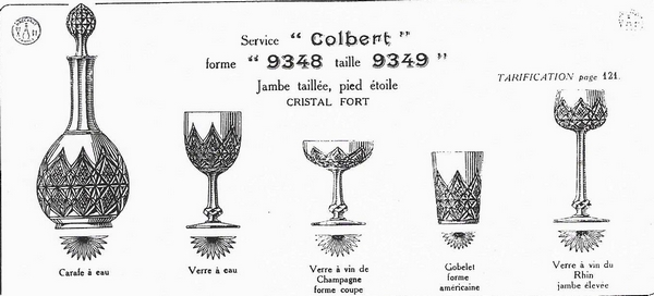 Baccarat crystal champagne glass or sherbet, Colbert pattern