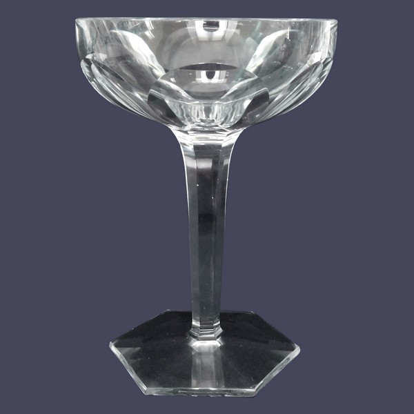Baccarat crystal champagne glass, Compiegne pattern