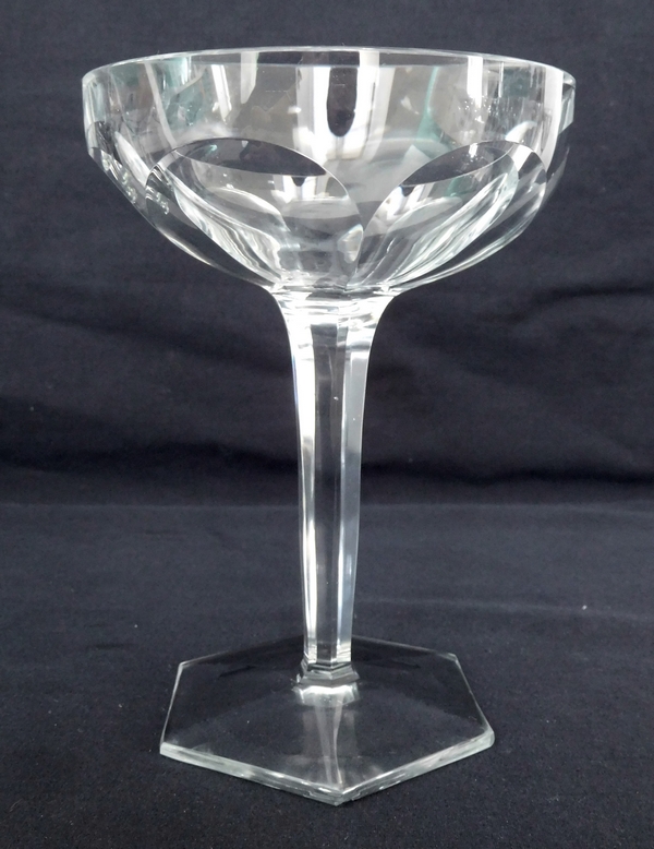 Baccarat crystal champagne glass, Compiegne pattern