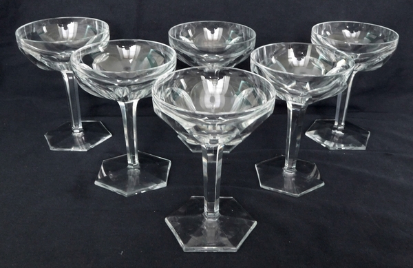 Baccarat crystal champagne glass, Compiegne pattern