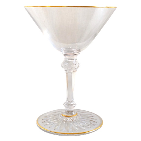 Baccarat crystal champagne glass - shape 8469 enhanced with fine gold