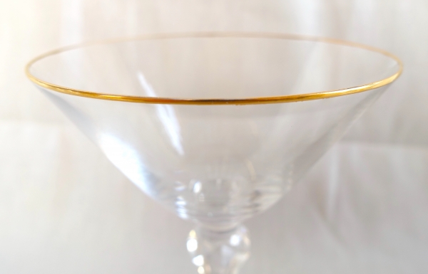 Baccarat crystal champagne glass - shape 8469 enhanced with fine gold