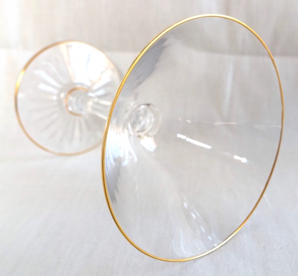 Baccarat crystal champagne glass - shape 8469 enhanced with fine gold