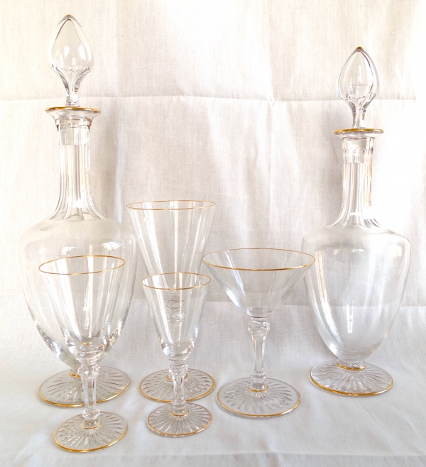 Baccarat crystal champagne glass - shape 8469 enhanced with fine gold