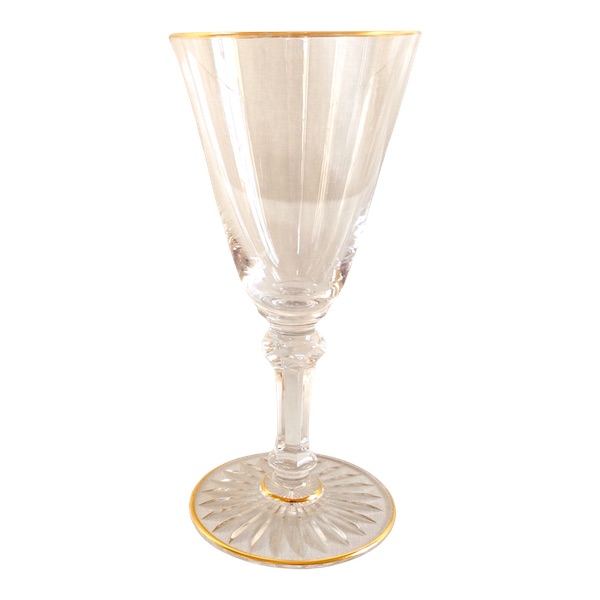 Baccarat crystal port glass / white wine glass - shape 8469 enhanced with fine gold - 12.3cm