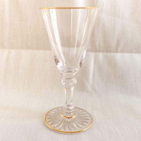 Baccarat crystal port glass / white wine glass - shape 8469 enhanced with fine gold - 12.3cm