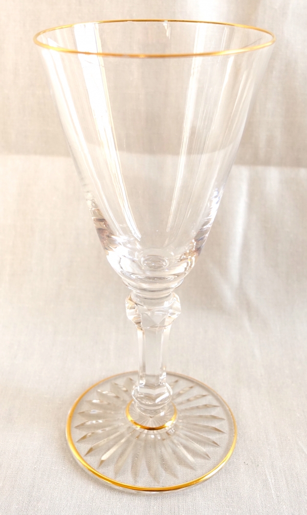 Baccarat crystal port glass / white wine glass - shape 8469 enhanced with fine gold - 12.3cm