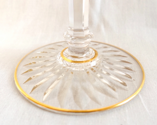 Baccarat crystal water glass - shape 8469 enhanced with fine gold - 17.8cm