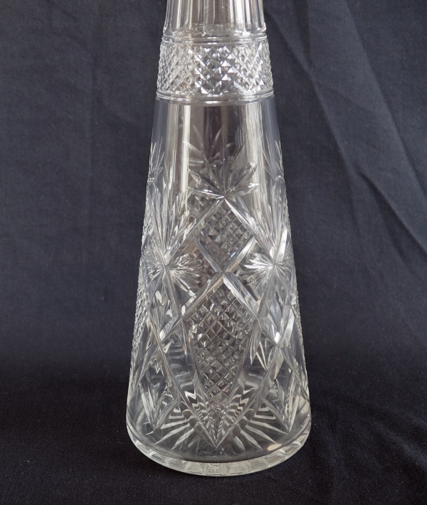 Tall Baccarat crystal wine bottle, cut pattern 10834 - 43cm