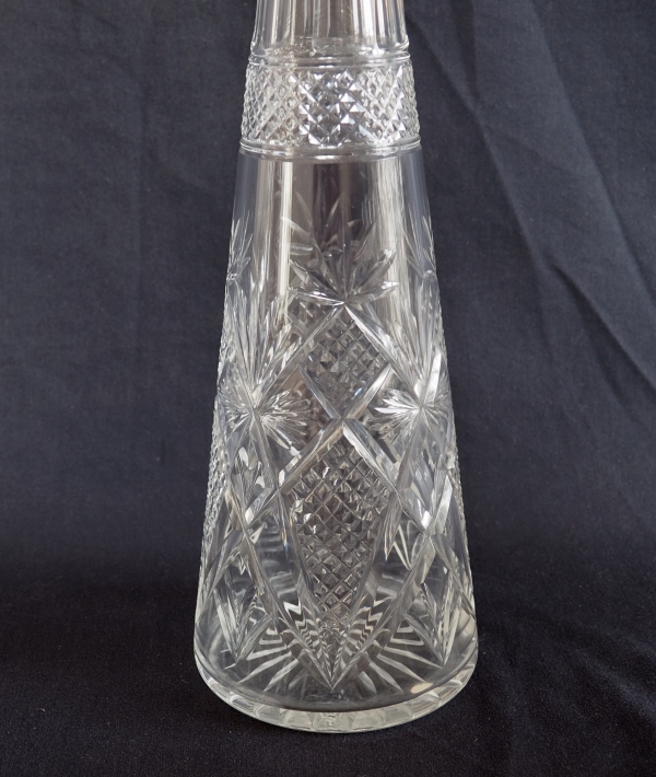 Baccarat crystal wine bottle, cut pattern 10834 - original paper sticker - 40cm