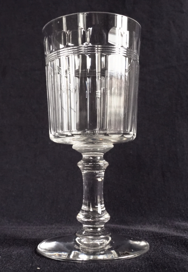 Baccarat crystal water glass, cut crystal, Chicago pattern variant - 15.1cm