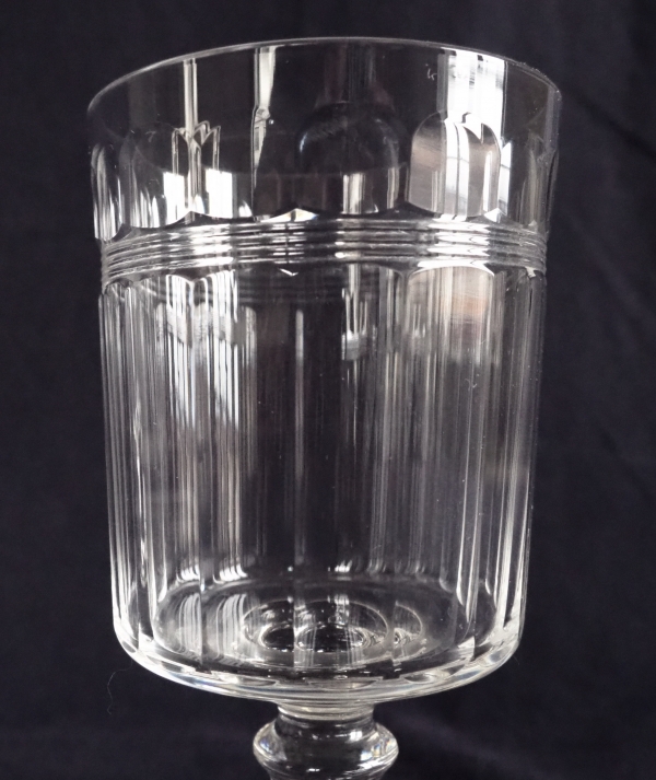 Baccarat crystal water glass, cut crystal, Chicago pattern variant - 15.1cm