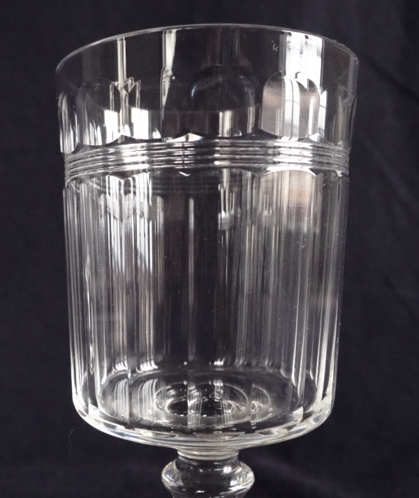 Baccarat crystal wine or port glass, cut crystal, Chicago pattern variant - 10,9cm