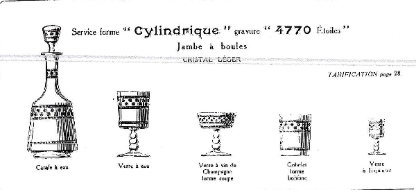 Coupe à champagne de Baccarat, modèle cylindrique gravé étoiles - gravure 4770