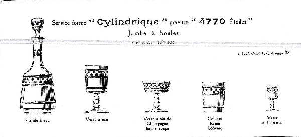 Verre à vin blanc en cristal de Baccarat, modèle cylindrique gravé étoiles - 10,8cm