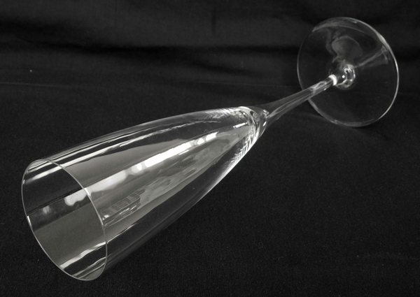 Baccarat crystal champagne flute, Dom Perignon pattern - signed