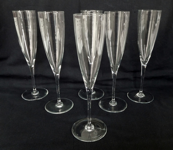 Baccarat crystal champagne flute, Dom Perignon pattern - signed