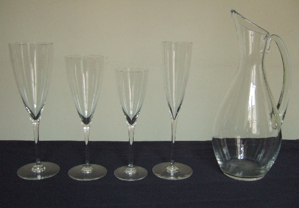 Baccarat crystal champagne flute, Dom Perignon pattern - signed