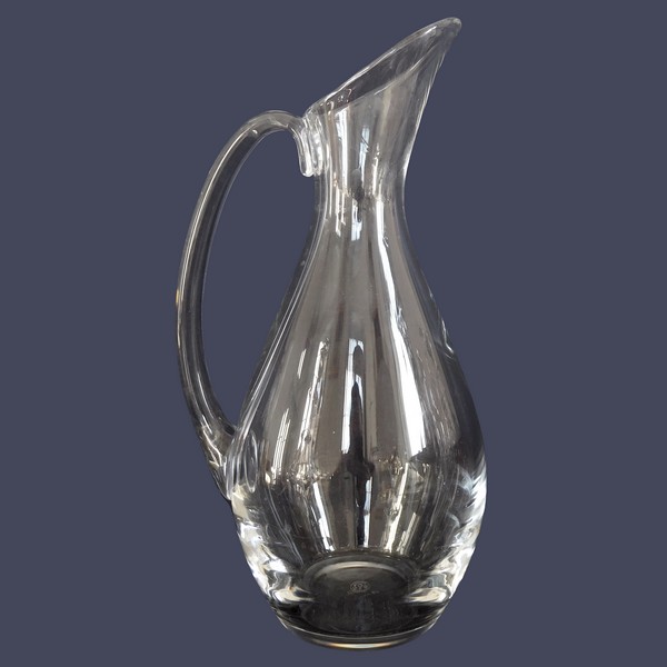 Pichet / broc / carafe à eau en cristal de Baccarat, modèle Dom Perignon - signée