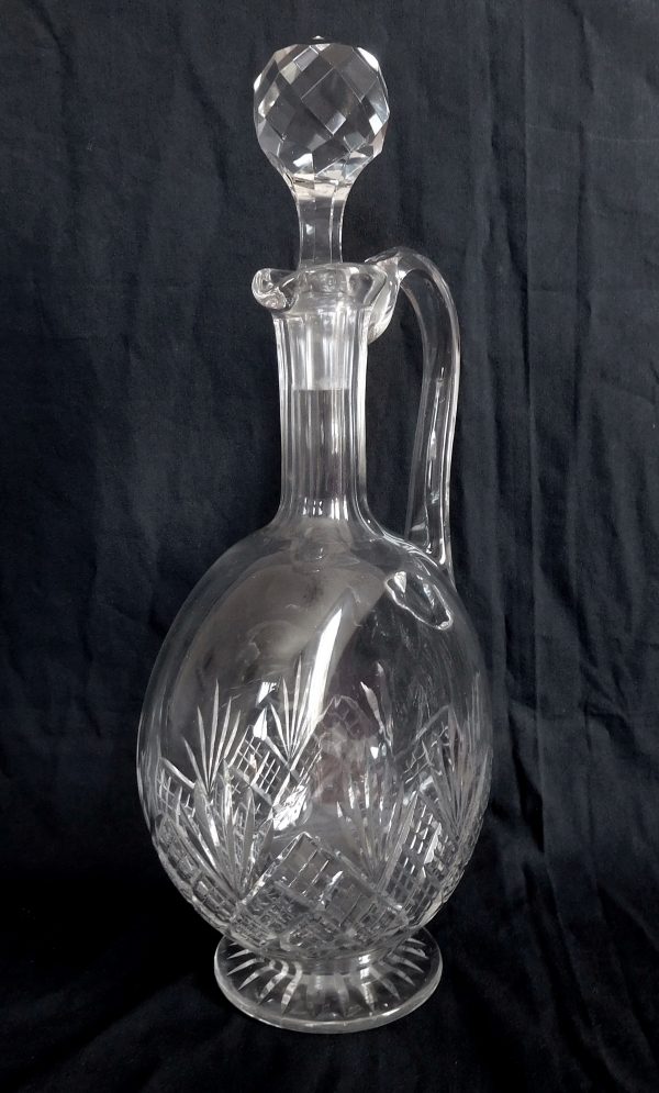 Baccarat very large crystal ewer / water bottle / wine decanter for a magnum, Douai pattern