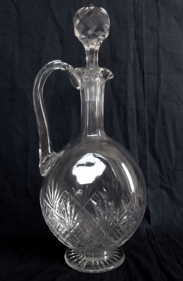 Baccarat very large crystal ewer / water bottle / wine decanter for a magnum, Douai pattern