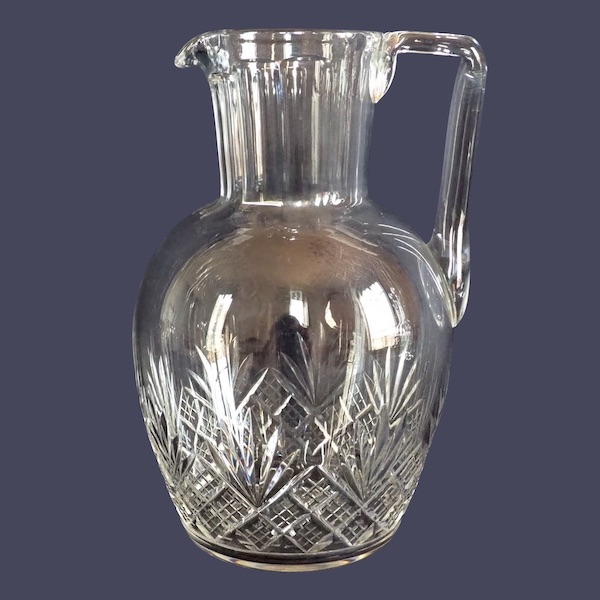 Broc / pichet / carafe à eau en cristal de Baccarat taillé - modèle Douai