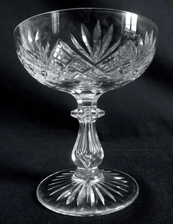 Baccarat crystal champagne glass, Douai pattern sophisticated variant