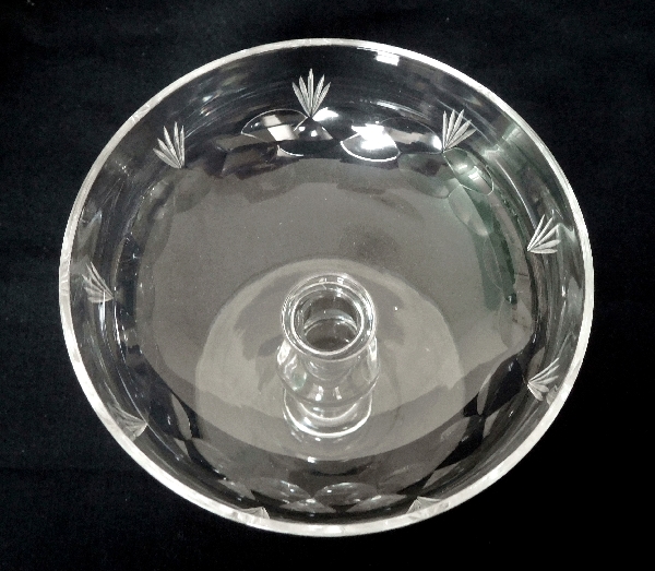 Baccarat crystal champagne glass, scale and palm cut pattern