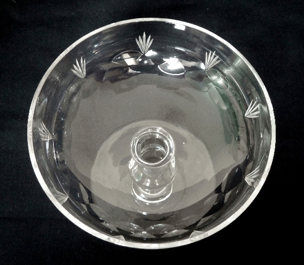 Baccarat crystal champagne glass, scale and palm cut pattern