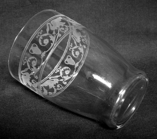 Baccarat crystal water glass, Empire-style gobelet engraved with swans