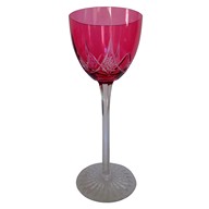 Verre à vin du Rhin en cristal de Baccarat, modèle Epron, cristal overlay rose