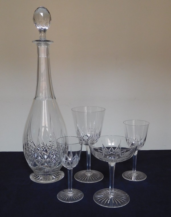 Baccarat crystal wine or port glass, Epron pattern - 12cm