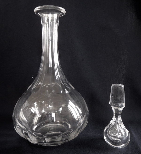 Baccarat crystal wine decanter / bottle, 19th century circa 1850 - 27cm