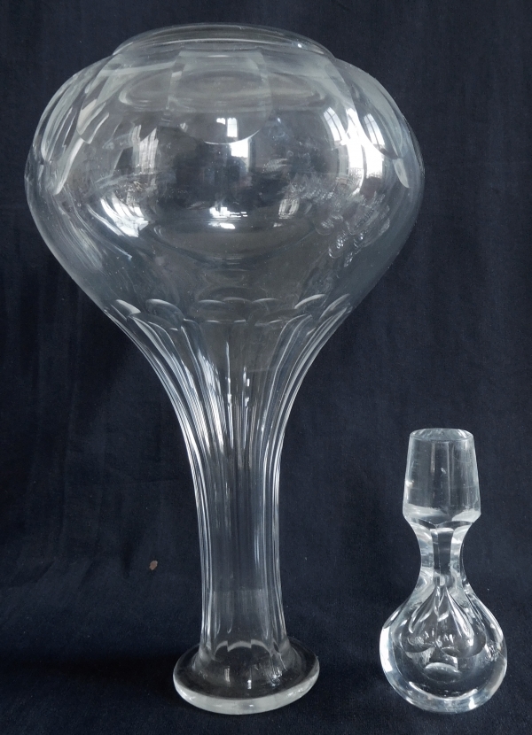 Baccarat crystal wine decanter / bottle, 19th century circa 1850 - 27cm