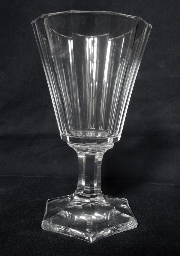 Verre à eau en cristal de Baccarat taillé à pans coupés, époque Restauration vers 1840 - 14,8cm