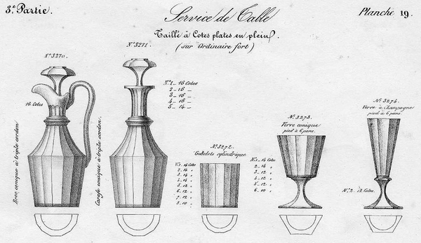 Verre à vin en cristal de Baccarat taillé à pans coupés, époque Restauration vers 1840 - 11,5cm