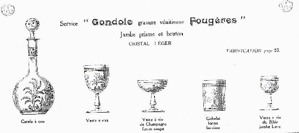 Carafe à liqueur en cristal de Baccarat, modèle Fougères