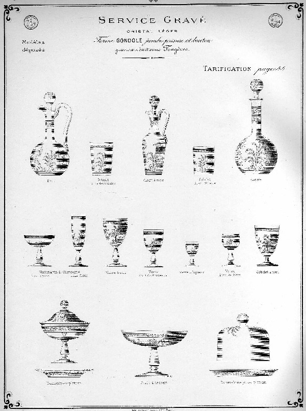 Carafe à liqueur en cristal de Baccarat, modèle Fougères