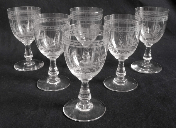 Baccarat crystal port glass, Fougeres pattern - 9,9cm
