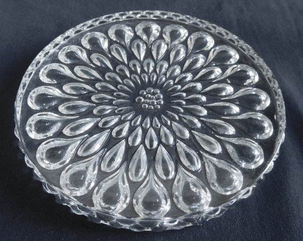 Baccarat crystal coaster, Gouttes d'eau pattern (water drops) - signed