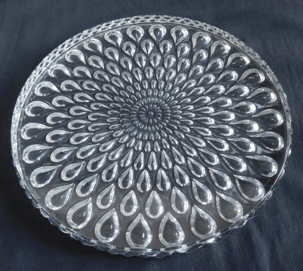 Dessous de plat en cristal de Baccarat, modèle Gouttes d'eau - signé