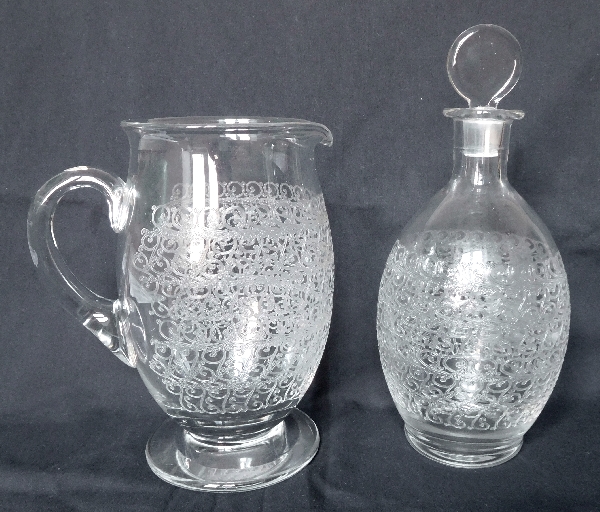 Carafe à vin en cristal de Baccarat, modèle Gouvieux (proche modèle Rohan)