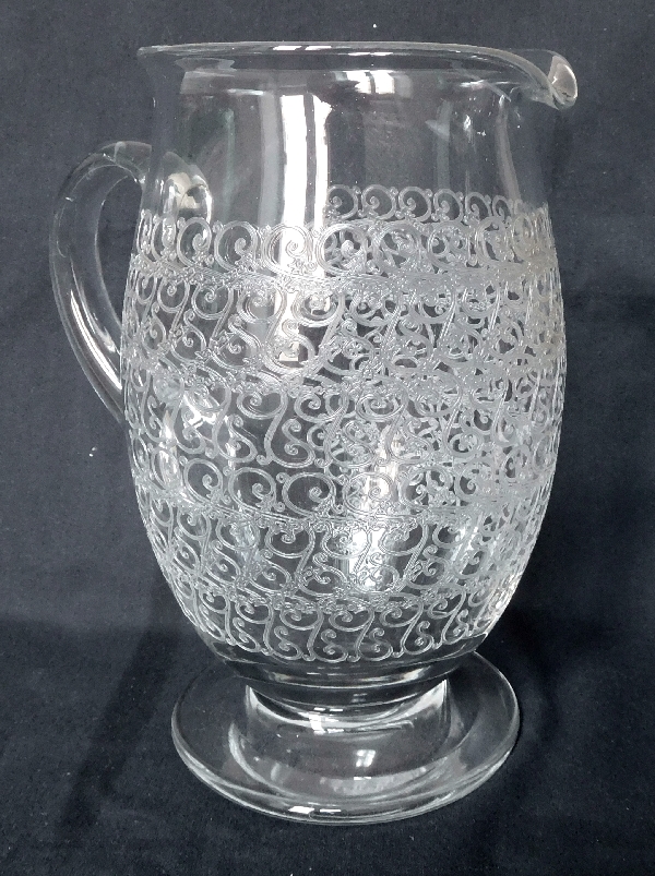 Pichet / broc / carafe à eau en cristal de Baccarat, modèle Gouvieux (proche modèle Rohan)