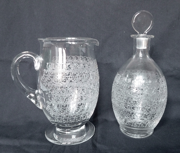 Baccarat crystal water pitcher, Gouvieux pattern