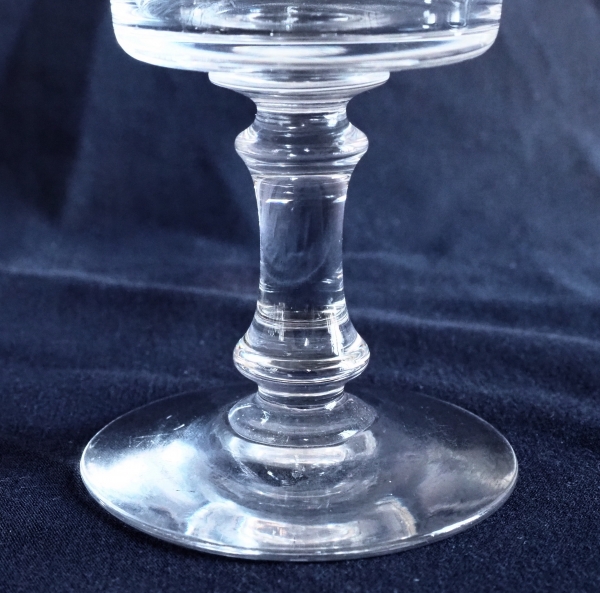 Baccarat crystal water glass - engraved Athenian pattern - 15cm