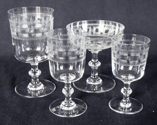 Baccarat crystal champagne cup, engraved crystal pattern 3458