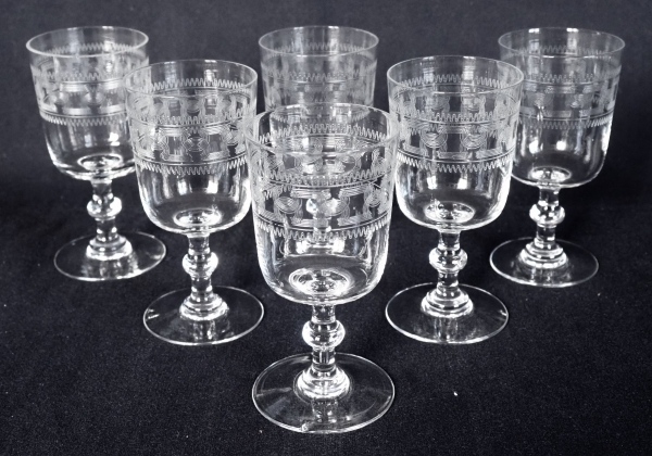 Baccarat crystal wine glass or port glass, engraved crystal pattern 3458 - 10.3cm