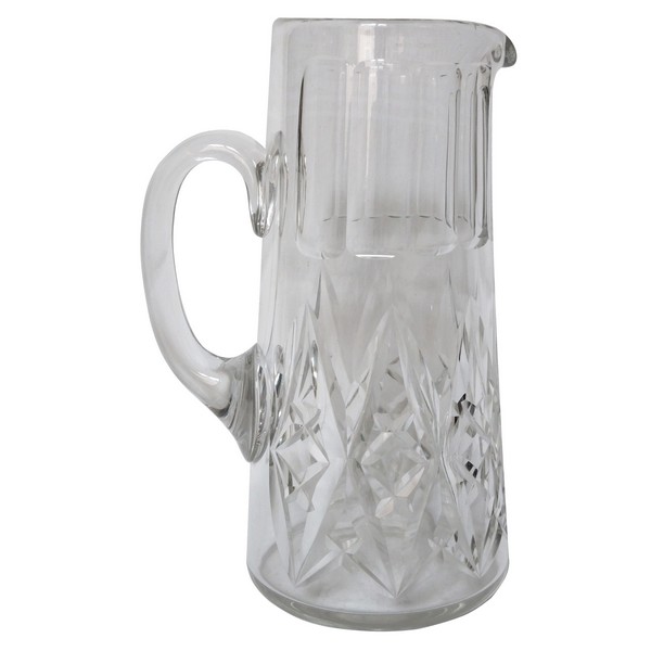 Pichet / broc / carafe à eau en cristal de Baccarat, modèle Harfleur - signé